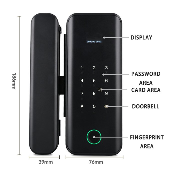 Tuya smart lock (Sl-020) for Glass Door - Image 2