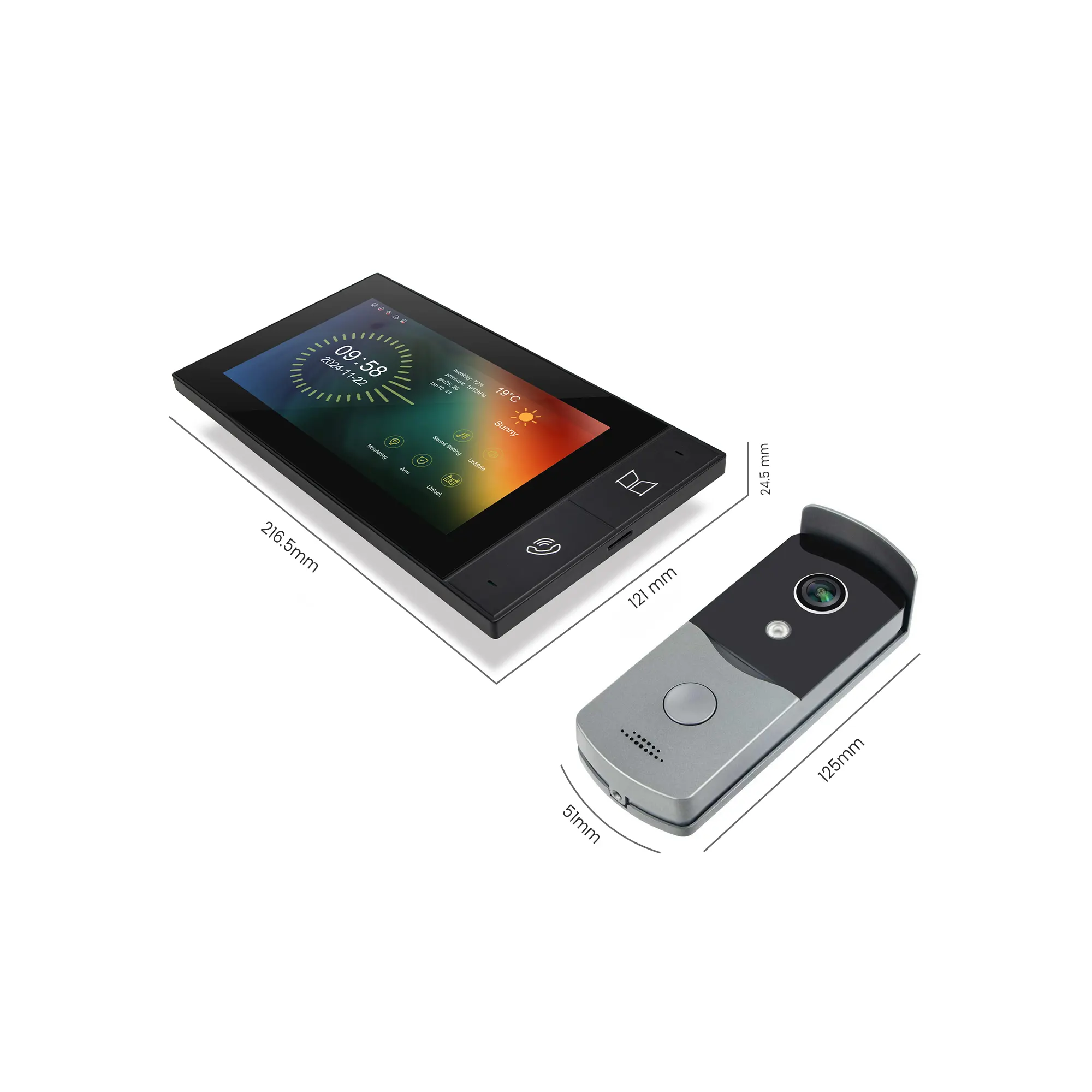 تويا | شاشة إنتركوم ذكية 7 إنش مع وحدة خاردية - الصورة 4