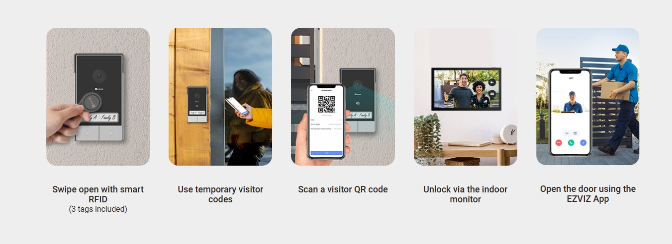 إيزفيز إنتركوم فيديو 2K لشقتين | Ezviz HP7 2-Family Kit - الصورة 4